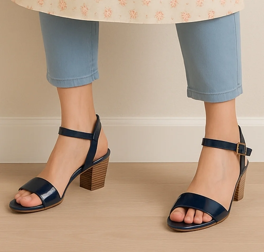 Franco Sarto Patent Block Heel Sandals – Size 9.5M